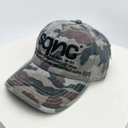 New Unisex American Style CAMO Letter Embroidery Baseball Hats Breathable Hip Hop Sunshade Peaked Caps Versatile Fashion Niche
