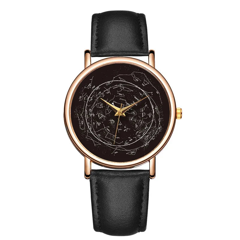 Fashion Ladies Quartz Watch Minority Personality Women Leather Casual Watch Leather Waterproof Montre Femme