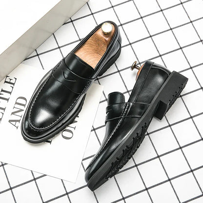 Mens Leather Designer Brand Casual Classic for Men Smile Breathable Office Loafers Formal Business Footwear Dress Shoes Flats 48