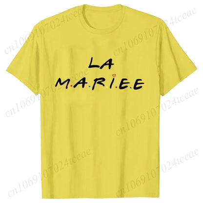 Friends Bachelorette EVJF Party T-shirt French Girls Single Farewell Tops Team Bride Bridesmaid Tees Bridal Shower Wedding Shirt