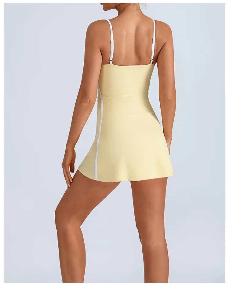 Golf Tennis Dress with Pad Sports Set Yoga for Women Workout Pickleball Clothing Badminton Skorts Activewear