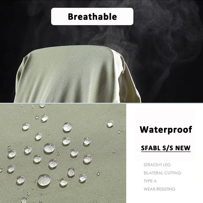 SFABL 5XL Summer Quick Dry Hiking Pants Men Stretch Waterproof Tactical Pants Zipper Pockets Trousers Lightweight Fishing Pants