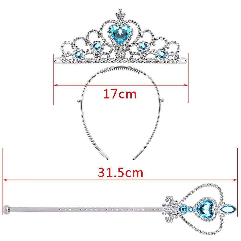 Girls Elsa Coronation Dress Up Long Sleeve Snow Queen Halloween Party Princess Costume Kids Christmas Elza Fancy Clothes Cloak