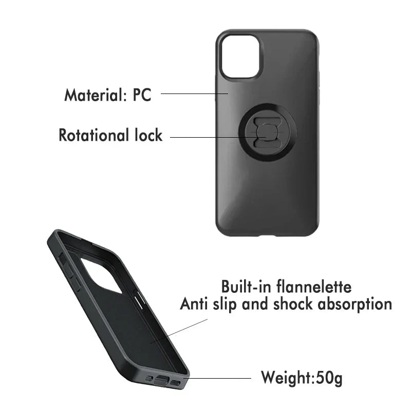 Motorcycle Bracket Mobile Phone Protection Case Anti Vibration Protection Quick Lock For IPhone 6 7 8 11 12 13 14 15 16 Pro Max