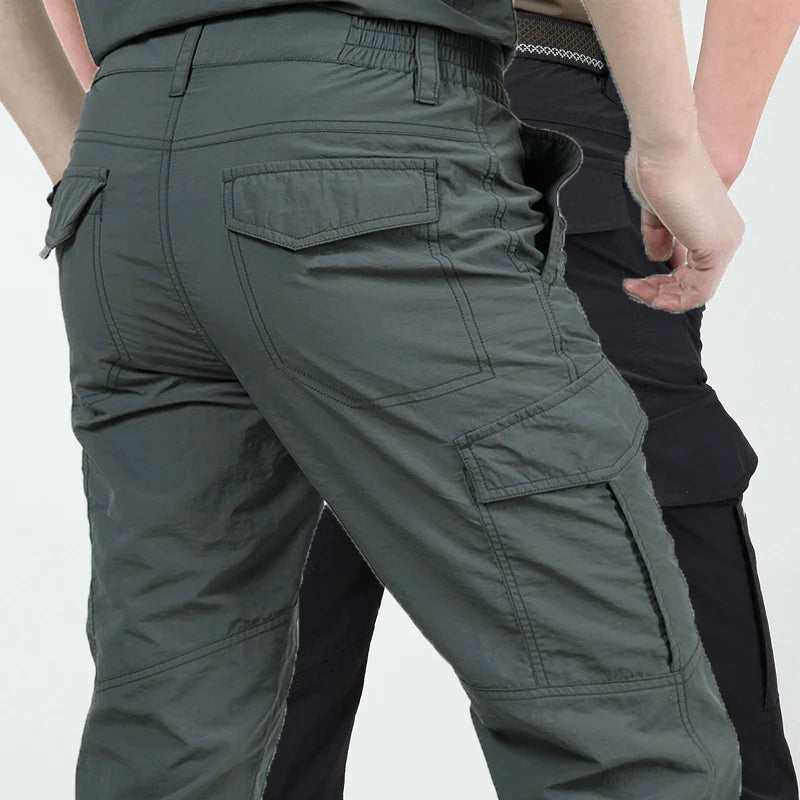 Summer Quick Dry Pants Men Tactical Cargo Trousers Outdoor Work Waterproof Cargo Trousers Multi-pocket Wear-Resistant Train Pant