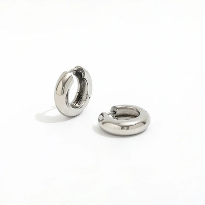 Jewelry Waterproof & Tarnish Free Minimalist PVD New Small Circle Huggie Stainless Steel Earring for Women