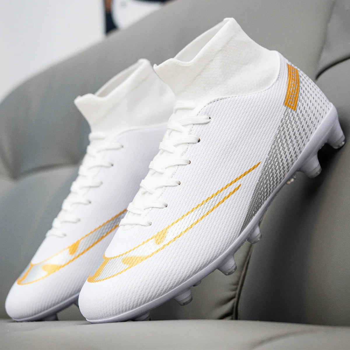 Premium high-top football shoes FG long studs and TF short studs, suitable for both men and women, offer comfort. Sole spikes