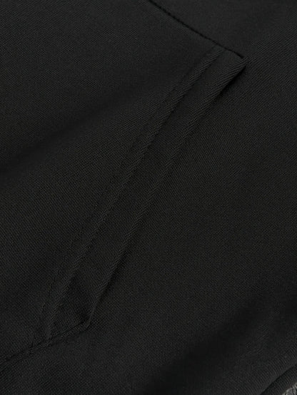Moletom Masculino Preto com Estampa Vermelha Deadpool Padrão de Super-herói Pulôver Marvel 100% Algodão Estilo Casual de Rua com Bolso Frontal