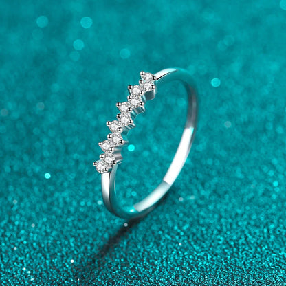 Full 1.5mm D Moissanite Rings for Women 925 Sterling Silver Lab Diamond Wedding Ring Stackable Ring Band Gemstone