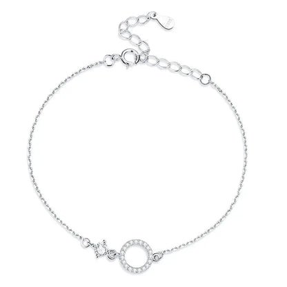 Authentic 925 Sterling Silver Simple Ring Bracelet for Women Simple Basic Bracelet for Female Fine Jewelry Wedding Gift