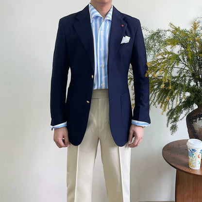 Suit For Mens Groom's Wedding 1 Pieces Slim Fit Blazer Wide Shawl Lapel Luxury Men Suit Custom Made Tuxedo Gold Button