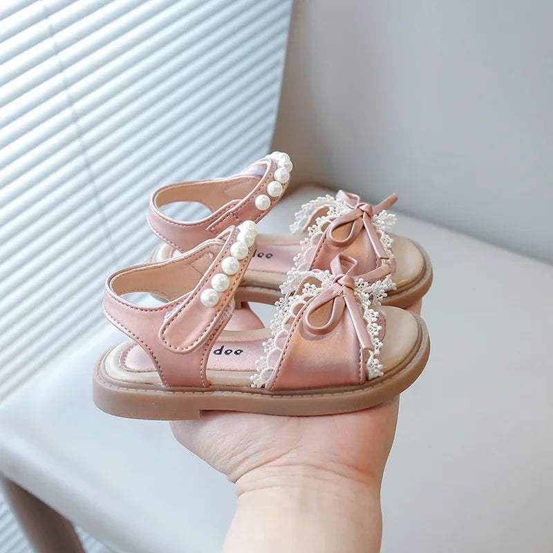 Kids Summer Beach Shoes Bow New Classmate Baby Soft Sole Fashion Girls Sandals Non-slip Princess Shoes Size 25-30