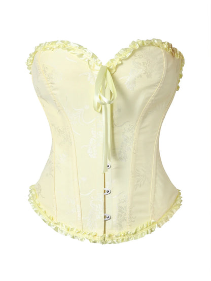 The pleated lace corset is suitable for ladies to wear over it as a court shaping top