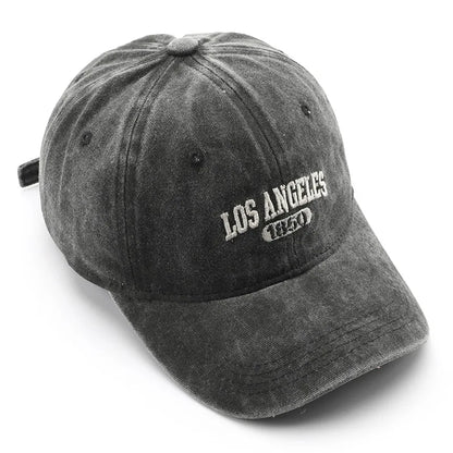 Personality female wash do old letter embroidery LOS ANGELES 1850 cap outdoor male sports travel sun protection baseball cap