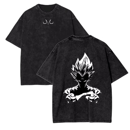 Oversized T-shirt High Quality 100% Cotton Vegeta Ultra Ego Front and Back Print Unisex Casual