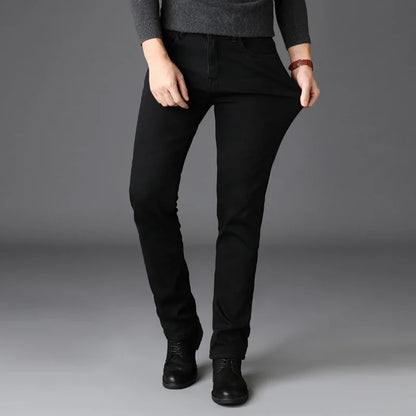 2023 Men's Stretch Black Jeans Classic Style Business Fashion Pure Slim-fit Denim Pants Male Brand Casual Trousers
