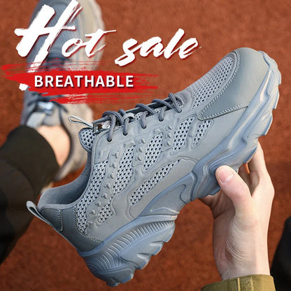 Summer Work Shoes with protection breathable Lightweight ShoesSteel Toe Shoes Men  Anti-smashing Industrial Safety Shoes