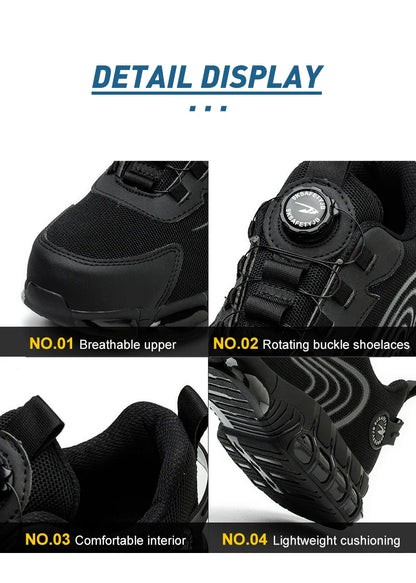 New Safety Boots Men Work Sneakers Indestructible Shoes Steel Toe Protective Boots Anti-smash Anti-puncture Work Tactical Boots
