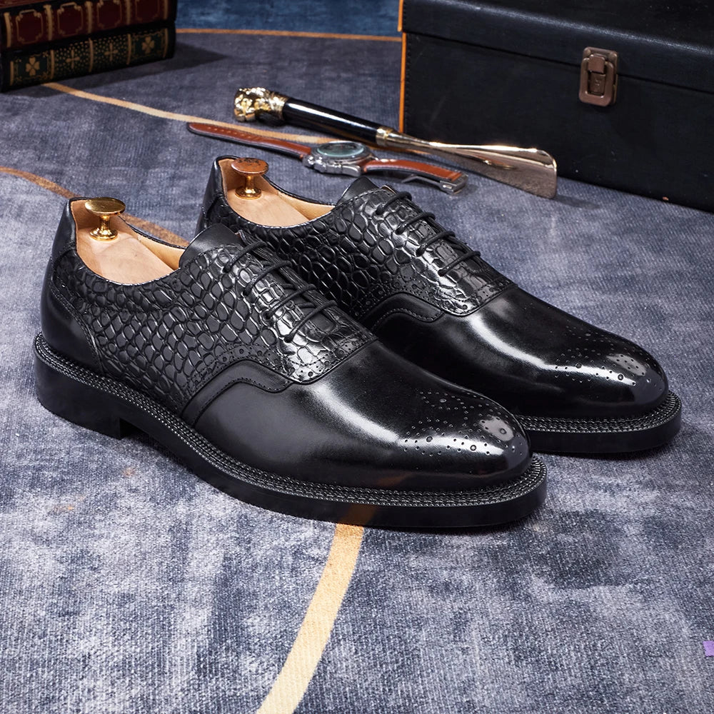 Men's casual shoes Brock Oxford shoes retro red sole genuine leather men's formal 2026 spring/summer new collection