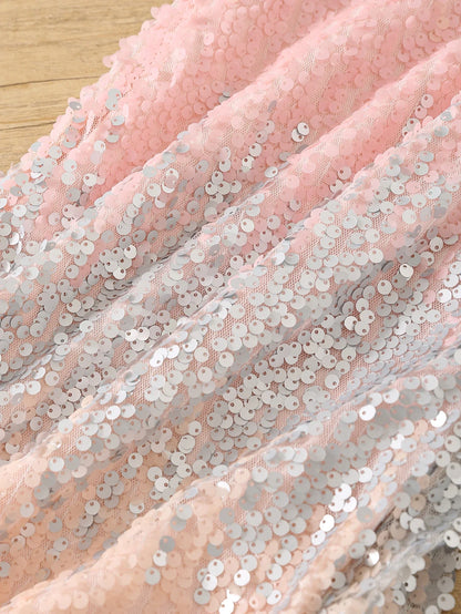Child princess dress European and American flower child gradual sequin pompadour dress runway show dress girls dress