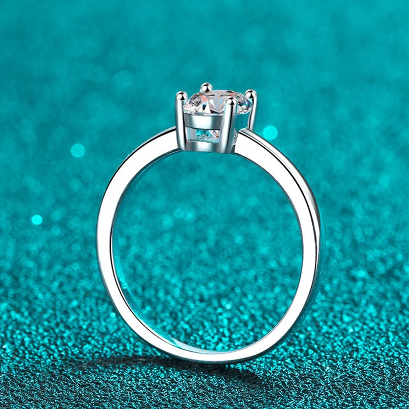 1ct Oval Cut Moissanite Ring for Women Engagement Wedding Lab Diamond s925 Sterling Silver with Gold Plated Rings Jewelry