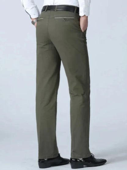 Mens Summer Thin Suit Pants Casual Autumn Thick 100% Cotton Classic Business Fashion Stretch Trousers Male Brand Clothes GOZBKF