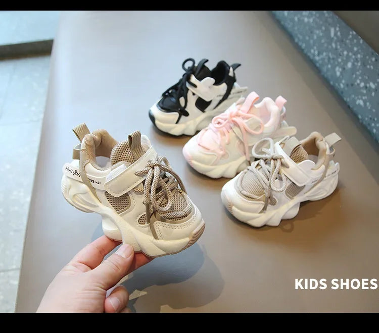 Fashion Children's Sports Shoes Student Mesh Breathable Running Shoes Kids Non-slip Basketball Shoes for Girls and Boys Outdoor
