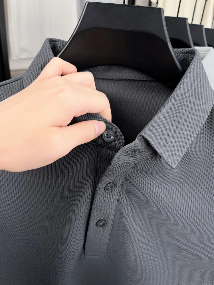 Luxury brand pony embroidery short sleeve polo shirt summer breathable solid color casual men T-shirt fashion high-end Paul top