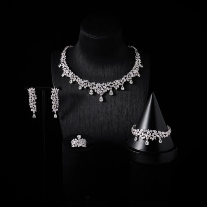 00073 Bridal Cubic Zirconia Necklace Set for Women Dubai Jewelry Sets  Wedding Jewelry Wedding & Engagement Accessories