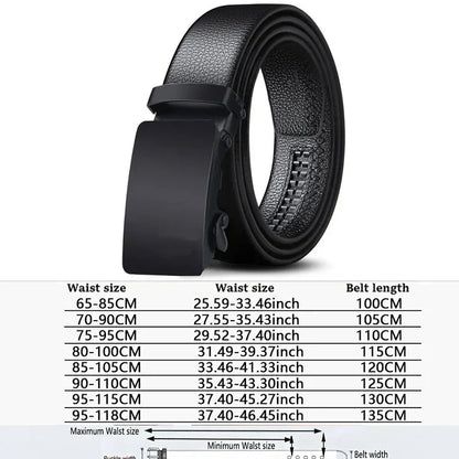 Men Belt Metal Luxury Brand Automatic Buckle Leather High Quality Belts for Men Business Work Casual Strap ZDP001A