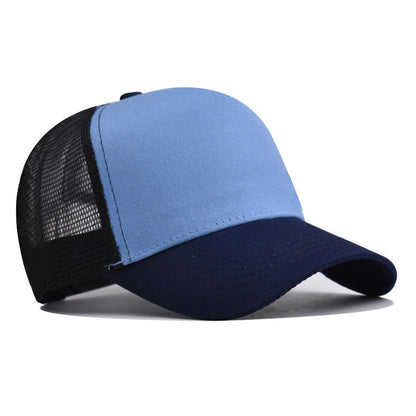 Custom Trucker Hat Logo Cotton Mesh Breathable Baseball Cap Women Men Summer Sunshade Mesh Cap 5 Panels Truck Hat Cap Wholesale