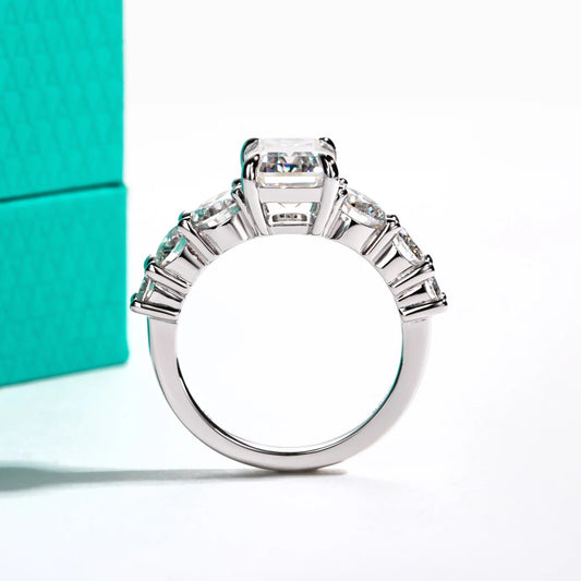3ct Emerald Cut D Color Moissanite Engagement Ring 925 Sterling Silver Classic Wedding Ring Women Anniversary Gift