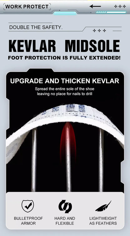 New Rotating Button Safety Shoes for Men Steel Toe Sneaker Non Slip Work Shoes Man Puncture Proof Protective Work Safety Boots