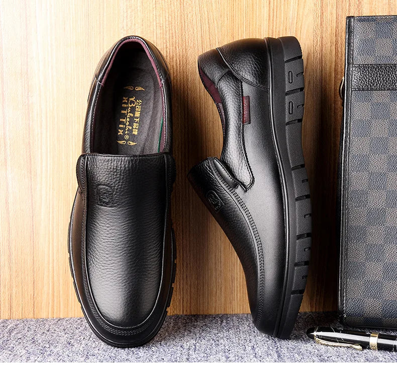 Handmade Shoes Genuine Leather Casual Shoes For Men Flat Platform Walking Shoes Outdoor Footwear Loafers Breathable Sneakers