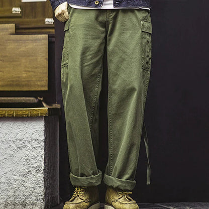 Vintage M51 multi-pocket tactical pants, men's pure cotton cargo pants, outdoor casual long pants for spring, autumn and winter