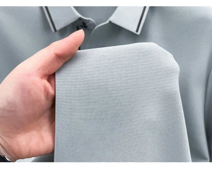 Light luxury brand letter emboss short sleeve T-shirt summer popular men polo shirt comfort silky breathable business casual top