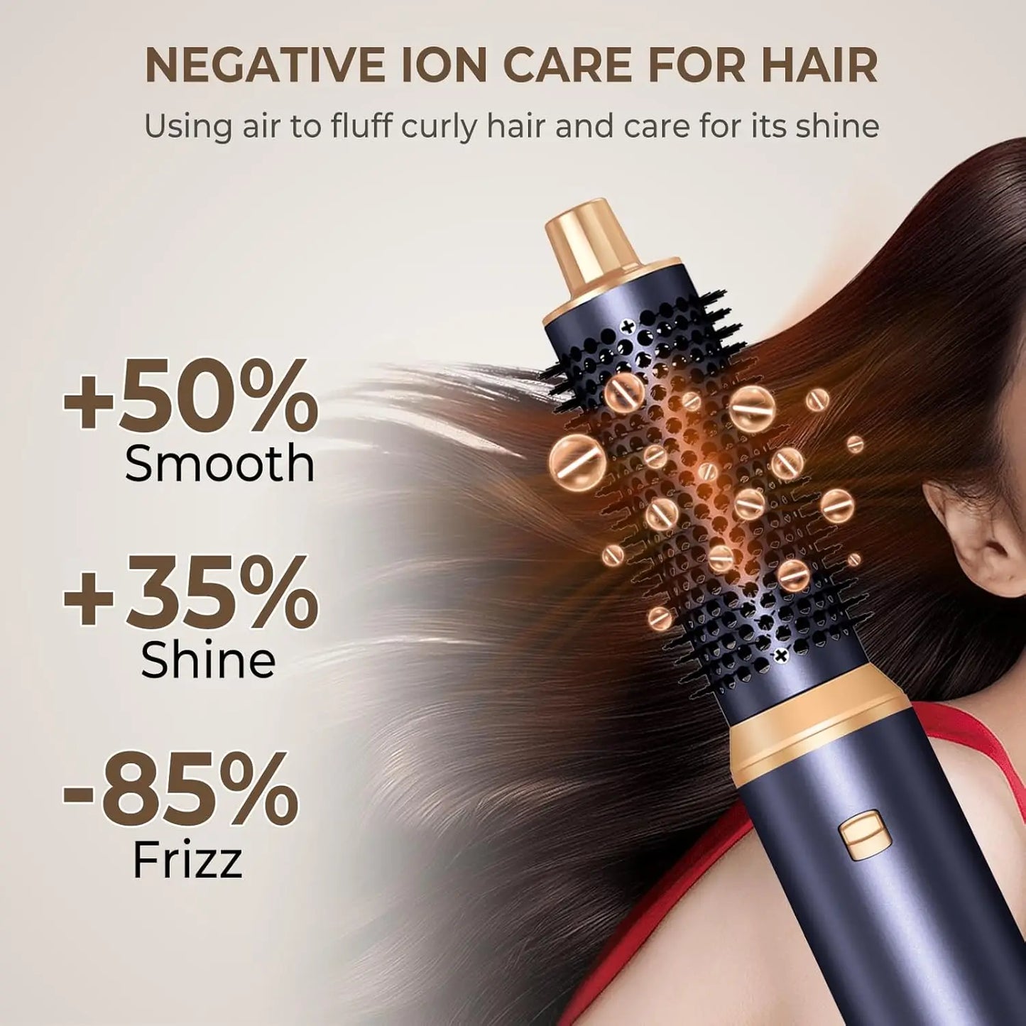 5 in 1 Hair Dryer Brush, Negative Ion Air Styler Wrap Hair Styler Upgrade Blow Dryer Brush Air Curler for Hair, Blowout Brush