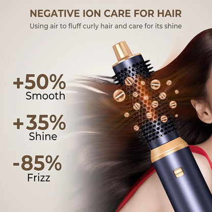 5 in 1 Hair Dryer Brush, Negative Ion Air Styler Wrap Hair Styler Upgrade Blow Dryer Brush Air Curler for Hair, Blowout Brush