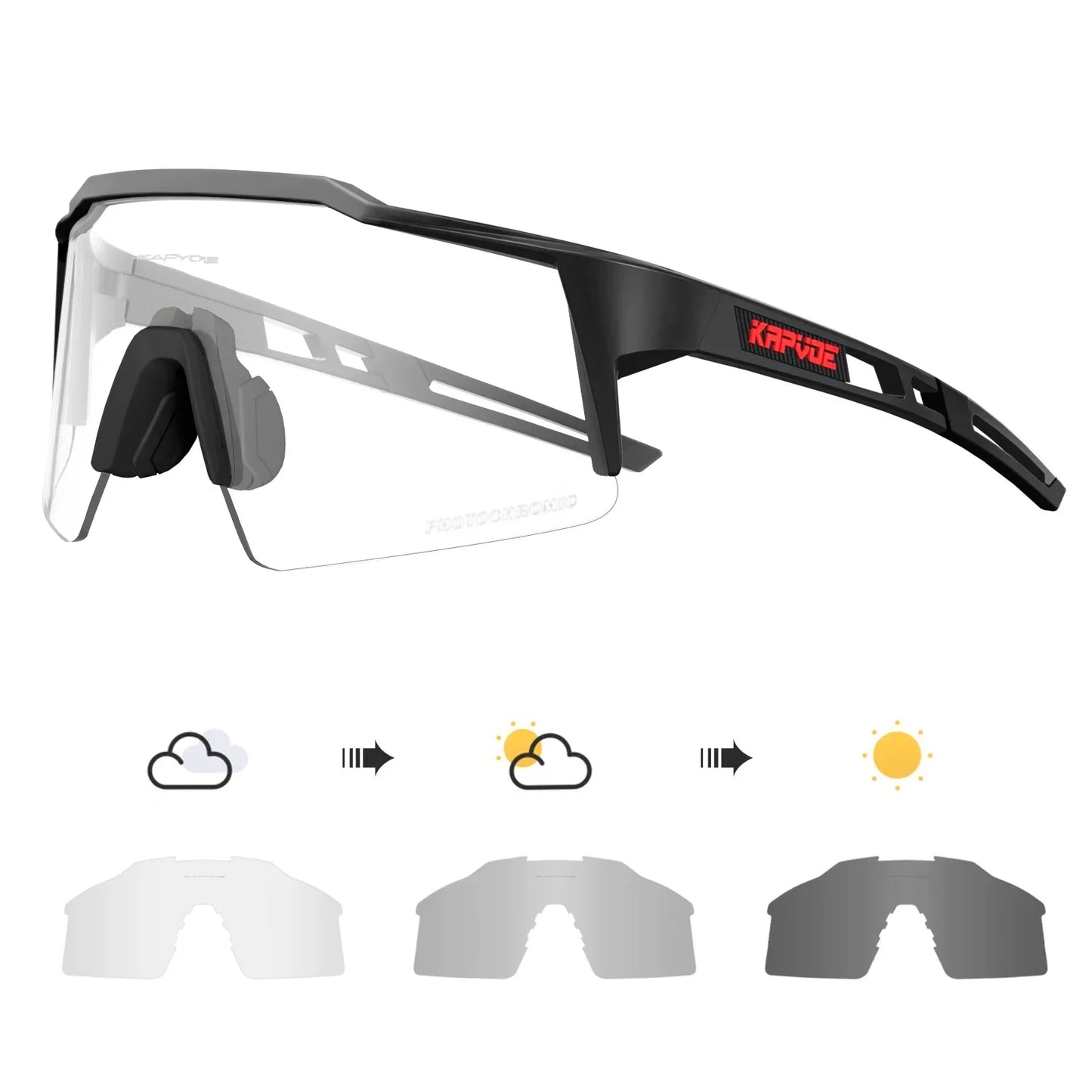 Photochromic Cycling Sunglasses for Men Women Bike Glasses Riding Driving UV400 Mountain Bicycle Goggles Eyewear Sports
