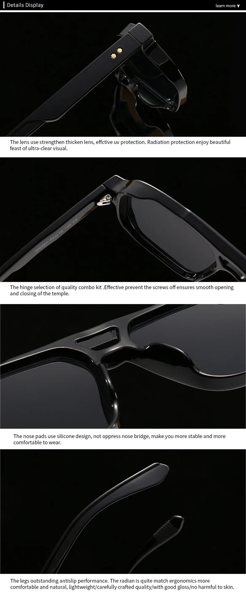 Double Bridges Square Sunglasses Women Gradient Shades UV400 Fashion Brand Designer Rivets Men Sun Glasses