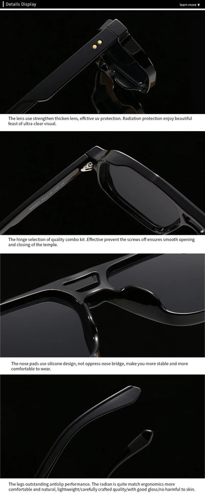 Double Bridges Square Sunglasses Women Gradient Shades UV400 Fashion Brand Designer Rivets Men Sun Glasses