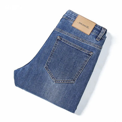 New Autumn/Winter 2026 Young Men Slim Stretch Jeans Straight Men High Waist Young Men Fashion Men's Trousers Jeans Pants