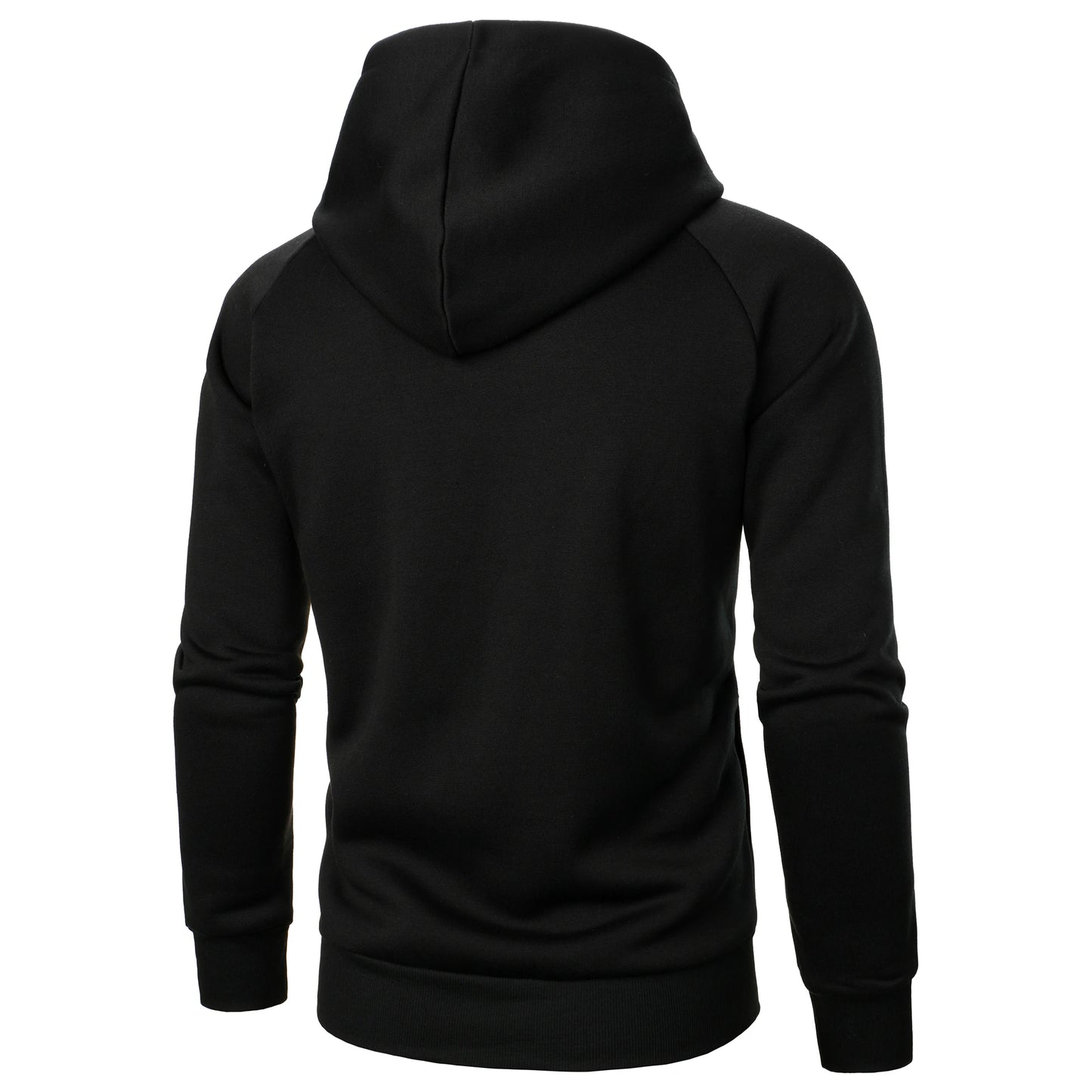 Autumn winter men's solid color hooded top Long sleeve side zipper design hoodie