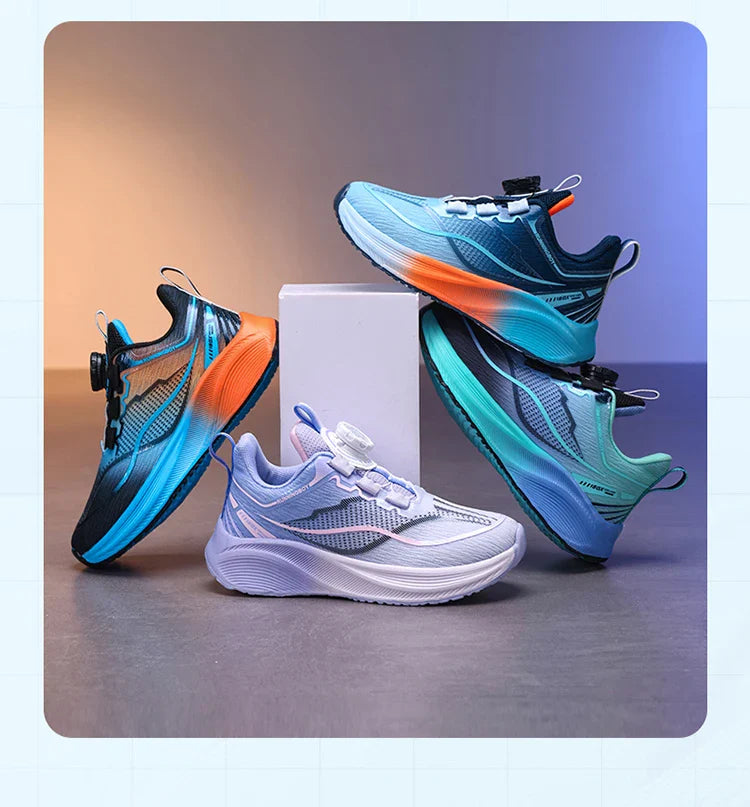 Outdoor Lace-up Boys Girls Knit Jogging Shoes Gym Sneakers Children‘s Basketball Shoes Non-slip Breathable Sports Training Shoes