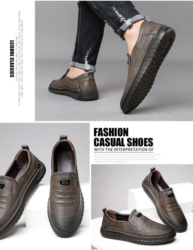 Mocassim Penny Retrô Couro Bovino Genuíno Sapatos Clássicos Costura Confortável Masculino Casual Slip-on Clube Festa Primavera Verão