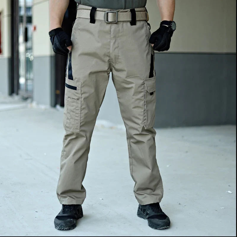 Summer Quick Dry Pants Men Tactical Cargo Trousers Outdoor Work Waterproof Cargo Trousers Multi-pocket Wear-Resistant Train Pant