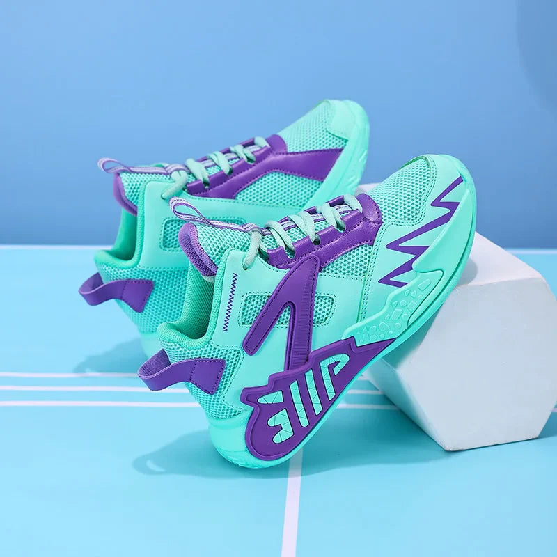 A pair of children's four-season mesh high-top basketball shoes, wear-resistant basketball shoes, sizes 33-40，HL-999