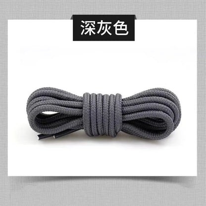 2pcs/ Pair Round Solid Polyester Black Brown Shoelaces For Marten Boot Women Men Outdoor Hiking Boots Sports Shoes Lace Strings
