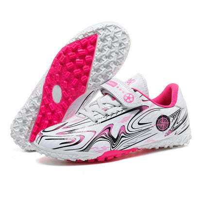 Kids Soccer Cleats Football Shoes Non Slip Breathable Lightweight Training Sneakers Boys Girls Children Football Match Boots