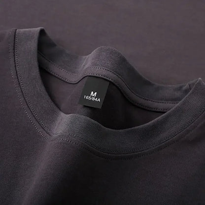 600grams 100% Cotton Men Oversized Heavyweight T Shirt Summer Women Short Sleeve Top Casual Men's Tees
